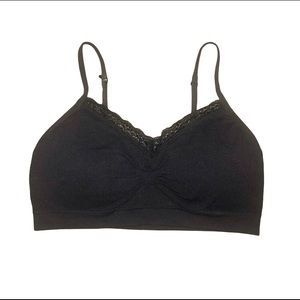 NWOT Jet Black Bra/Faux Camisole